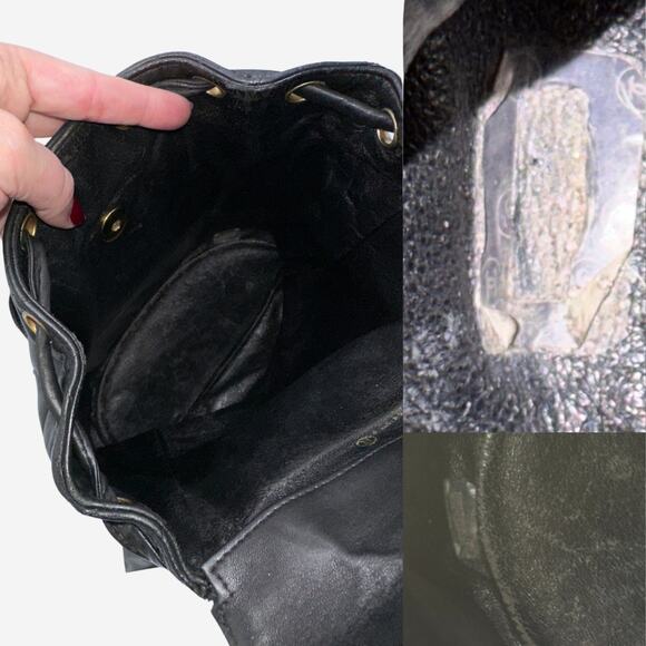 Authentic Chanel Vintage Black Duma Leather Quilted Mini backpack with 24k - Picture 10 of 13